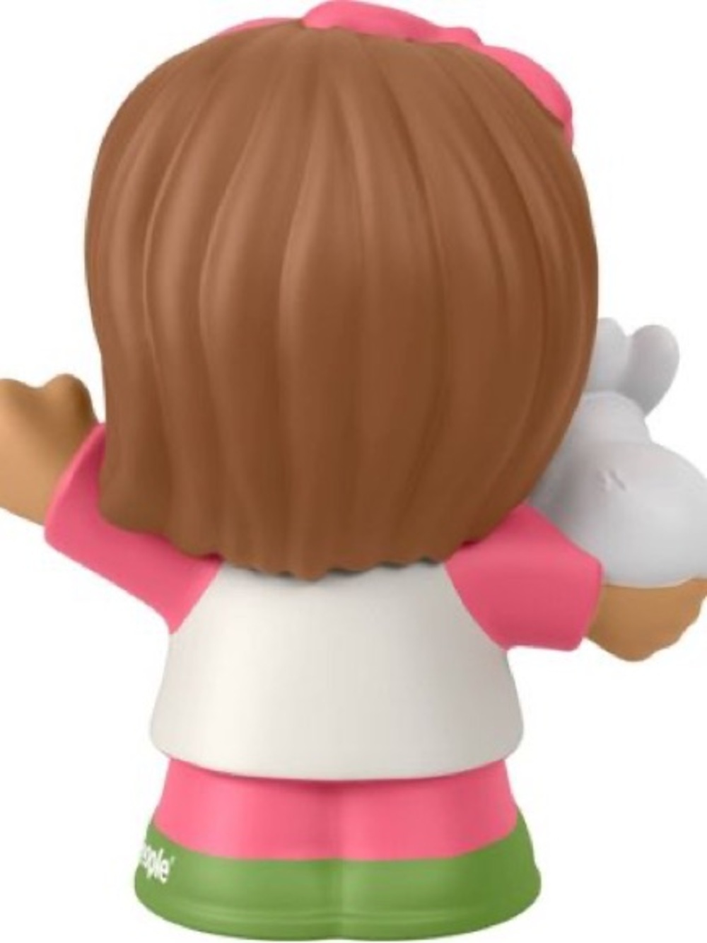 New Fisher-Price Little People Girl Figure Mia with White Bunny Pink Green - Picture 5 of 5
